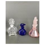 Vintage Pressed Glass Perfume Bottles