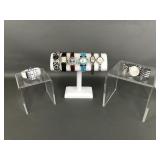 Denacci Turquoise & Silver-tone Mosaic Cuff Watch&