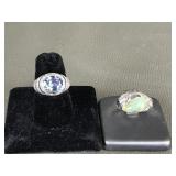Sterling Silver Mystic Topaz & Adventurine Rings