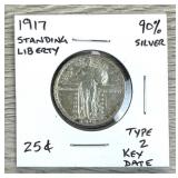 1917 Standing Liberty Quarter Type 2
