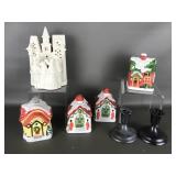 Holiday Candle House Ceramic Centerpieces