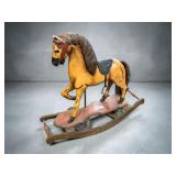 Antique Carved Wooden Childs Toy Rocking Horse