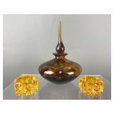 Silvestri tortoiseshell art glass perfume & salt
