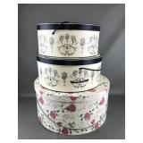 Retro Look Hat Boxes In 3 Sizes