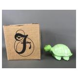 Fenton Chameleon Green Turtle Art Glass Figurine