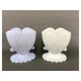 Vtg Boyds Art Glass Heart Toothpick Holders