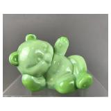 Fenton Glass Chameleon Green Recyling Bear In Box