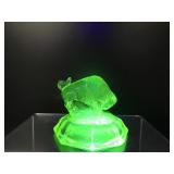 Rosso Uranium/vaseline Glass Buffalo Paperweight