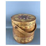 Antique Dutch Painted Wooden Folk Art Bucket