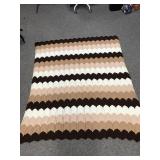 Retro Style Knit Chevron Afghan