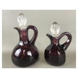 Vintage Amethyst Glass Cruets Possibly Fenton
