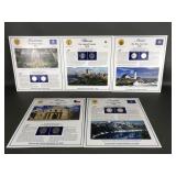 Offical State Quarters Cards Illinois, Maine,