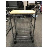 Chrome 3 Basket Wheeled Kitchen Cart