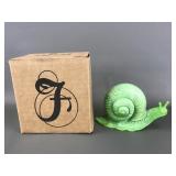 Fenton Chameleon Green Snail Glass Figurine W