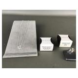 .925 Sterling Silver Rose Ring & Sterling Pendant