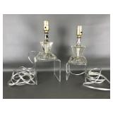 Antique Art Deco Cube Desk Lamps *