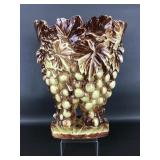 Vtg Grape & Leaves Mccoy Ceramic Planter