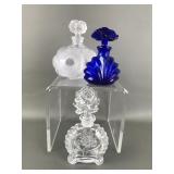 Vtg Pressed Glass Perfume Bottles