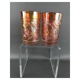 Imperial Carnival Glass Marigold Robin Tumblers