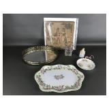 Antique Victorian Mini Tapestry, Vanity Mirror