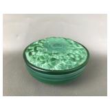 Vintage Bohemian Art Glass Powder Box