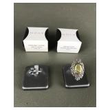 Avon Sterling Silver Sz 8 Abalone & Knot Rings