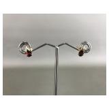 10k Gold Tested & Garnet Earrings
