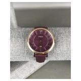 Fossil Jaqueline Wine Red Leather Strap Watch