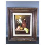 Wood Framed Signed J Remstedt Still Life Painting