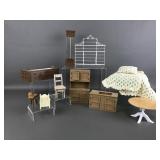 Dollhouse Miniature Panel Grid Bathroom Set & More