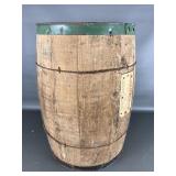 Vtg Wood Shipping Barrel *no Lid