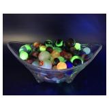 Vtg Glowing Manganese, Cadmium & Luster Marbles