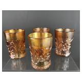 Vtg Fenton Carnival Glass Water Lily Tumblers