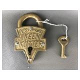E C Simmons Keen Kutters Brass Lock & Key