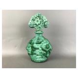 Antique Czech Bohemian Malachite Perfume Bottle