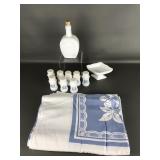 Vintage Milk Glass Spice Jars, Table Cover & More