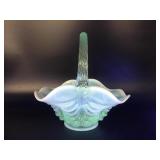 Vtg Manganese Mosser Opalescent Drapery Basket