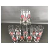 12 Vintage Stroh's Beer Glasses