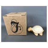 Fenton Glass Chocolate Turtle Figurine W Box