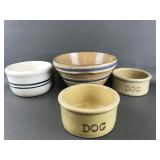 Roseville Robinson Ransbottom Stoneware Dog Bowls