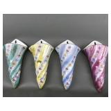 Vtg Twisted Cornucopias Porcelain Wall Pockets