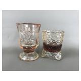 Boyds Art Glass Hopalong Cassidy Toothpick Holders