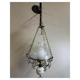 Vtg Hollywood Regency Hanging Swag Lamp