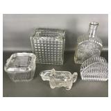 Glass Block Vase, Crystal Napkin Holder & More