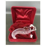 Signed Waterford Crystal Seahorse Paperweight