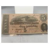 1864 Confederate $5 Bill