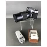 Pentax Spotmatic Camera With 200mm Lens