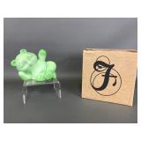Fenton Chameleon Reclining Bear, W Box