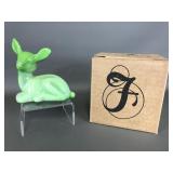 Fenton Chameleon Glass Fawn Figurine, W Box