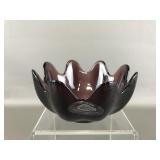Blenko Amethyst Lotus Bowl, Signed